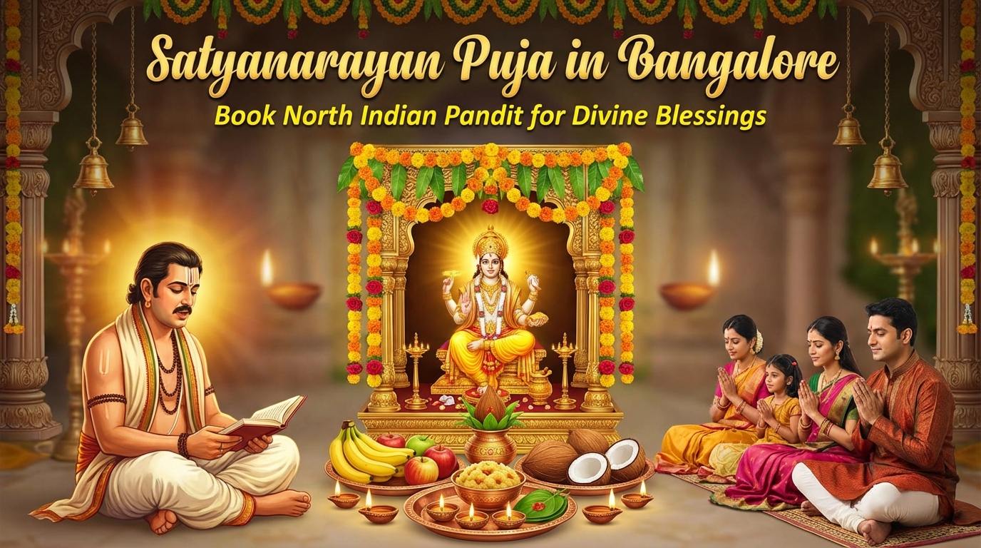 North Indian puja guide performing Satyanarayan Puja